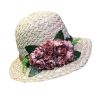 Retro Style Rose Summer Holiday Beach Cap Folding Straw Hat Stylish Bucket Hat