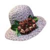 Folding Straw Hat Retro Style Rose Summer Holiday Beach Cap Stylish Bucket Hat