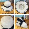 Women Wide Brim Sun Hats Straw Hats Foldable Bucket Hat Bowtie Ribbon Beach Hat