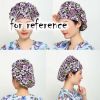 Purple Scrub Cap Bouffant Scrub Cap Adjustable Cotton Scrub Cap Unisex Work Cap Men Women, Flower