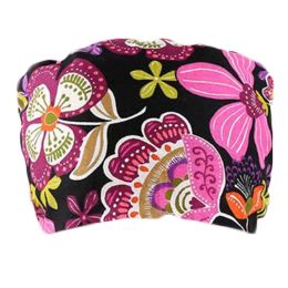 Black Scrub Cap Unisex Work Cap Adjustable Tie Back Scrub Cap Cotton Breathable Scrub Cap Men Women, Flower (default: default)